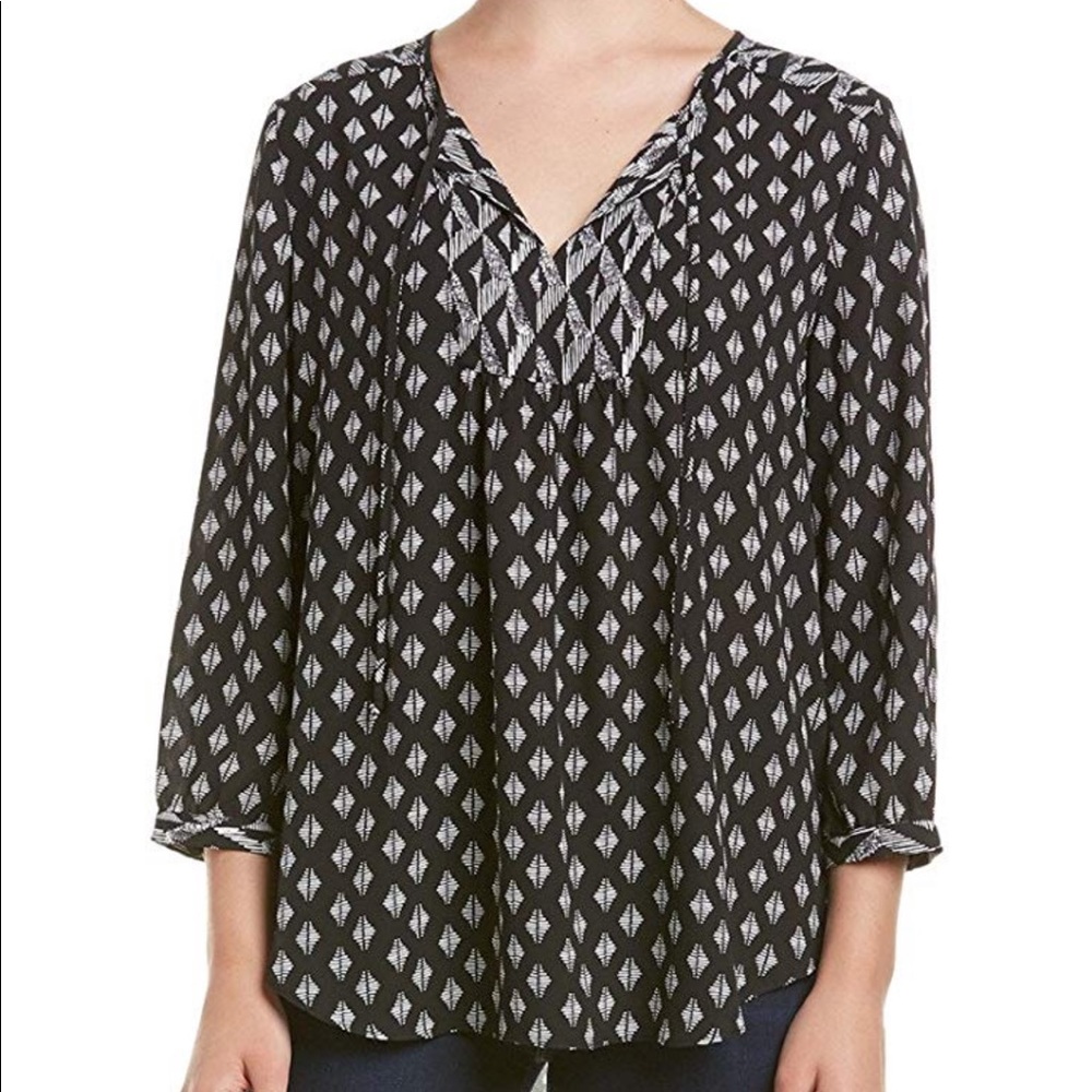 NYDJ Boho Tribal Peasant Blouse EUC